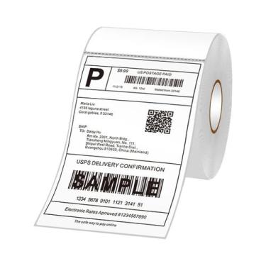 Imagem de Rolo De Etiquetas Térmicas Autoadesivas Para Impressora Multiuso, Pape