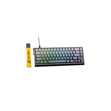 Imagem de Teclado Magnético Gamer Attack Shark X68 HE, Rapid Trigger, 8000Hz, 0.005mm, 65%, Moonlight, Cinza/Branco - AS-X68HE-MN