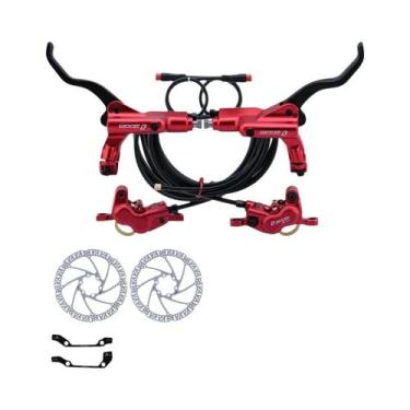 Imagem de Freio Hidráulico De Disco De 4 Pistões HB-876E Preto E Vermelho 160 18