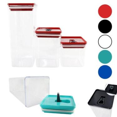 Imagem de Kit 03 Potes Organizador Hermético Dubai 5 Lts Empilhável - Unitermi