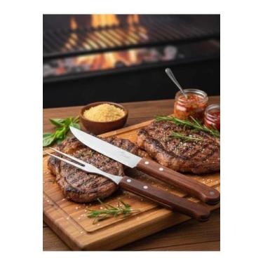 Imagem de Kit Para Churrascos Art House Churrasco Cabo de Madeira e Longo