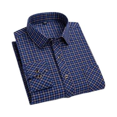Imagem de Camisa De Flanela Masculina De Manga Longa 2024, Algodão Macio, Ajuste