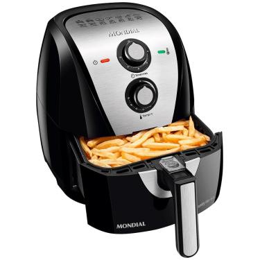 Imagem de Fritadeira Elétrica Sem Óleo Air Fryer Mondial Grand Family AF-55I 5,5L – Preta/Inox 