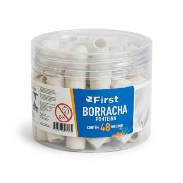 Imagem de Pote Kit de 48 Borrachas Ponteira Branca Para Lápis Escolar Escritório