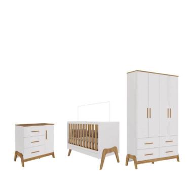 Imagem de Quarto Completo Bebê Retrô Guti Berço 5 em 1 Multifuncional 