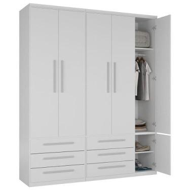 Imagem de Guarda Roupa Casal Modular 1310 5 Portas 6 Gavetas Branco - Móveis Ila