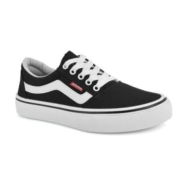 Imagem de Tênis Botinho Meninos Preto Branco Estiloso -, Preto, 35