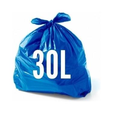 Imagem de Saco para Lixo 30 Litros para Descarte Doméstico Azul Pacote com 50 Unidades Higipack
