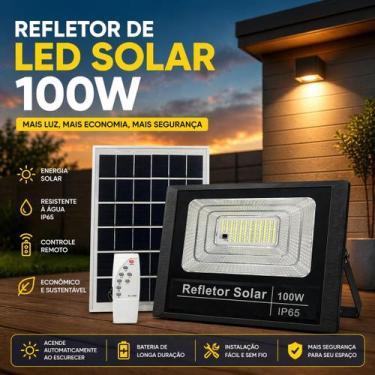 Imagem de Refletor Luz Solar 100W Led Holofote 6000K - NJ Iluminação