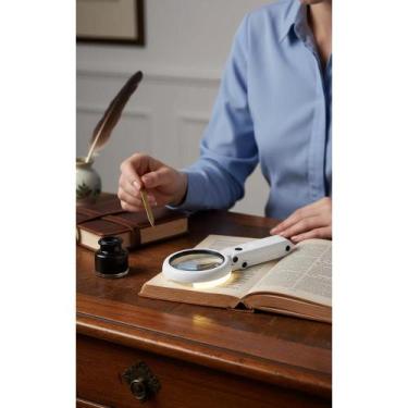 Imagem de Lupa LED 11x Mesa/Mão: Clareza Detalhada, Iluminação Ajustáv - Congrat