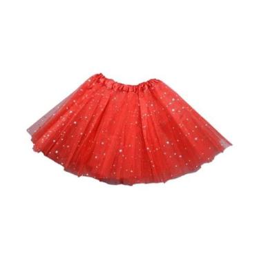 Imagem de Saia Tutu Com Glitter E Lantejoulas Para Meninas, 3 Camadas De Tule, P