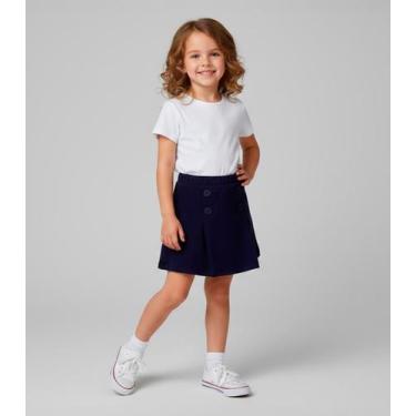 Imagem de Saia Infantil Com Botões Decorativos Trick Nick Azul, 6, Azul