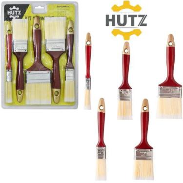 Imagem de Kit 5 peças pincel profissional varios tamanhos resistente - HUTZ