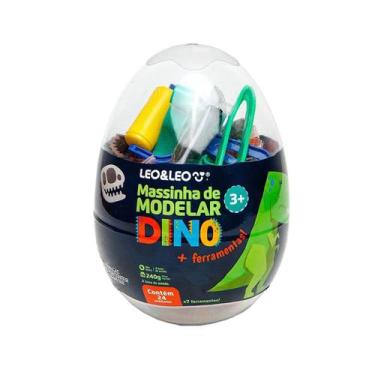 Imagem de Kit Massinha de Modelar Dinossauro 24 cores e 7 Ferramentas - Leo&Leo