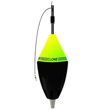 Imagem de Boia Cevadeira Jr Clone Preto (65g) - JR Pesca, Amarelo