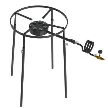 Imagem de Fogão Industrial 1 Boca 7 Chamas F1B7P com Queimador Caulin Pedestal e Kit Gás 1-4 Preto Progás