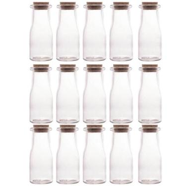 Imagem de Kit 15 Porta Temperos de Vidro 200ml com Tampa de Rolha Lyor para Deco