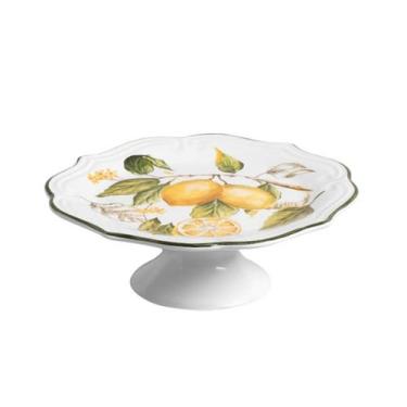 Imagem de Porta Petit Four com Pé Toscana Branco Cerâmica Scalla