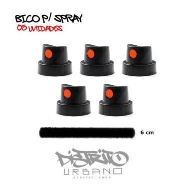 Imagem de Bicos para Spray 5 unid. Cap Hardcore Médio 6cm Graffiti, Pintura Auto