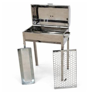 Imagem de Churrasqueira a Bafo Inox Alta Portatil Churrasco Camping - INOX LAURI