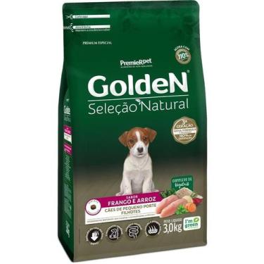 Imagem de Ração Golden Natural Cão Filhote Mini Bits Frango/Arroz 3Kg - Premier
