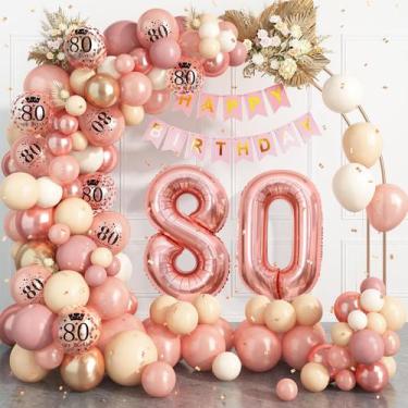 Imagem de Kit de Balões Rose Gold para Decoração de Festa de 80 Anos Dagelar