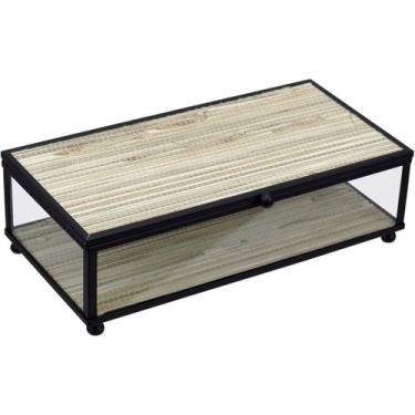 Imagem de Porta-Joias Home&Co 6x10x20cm Vidro Bege Decoração para Casa Sala e Am