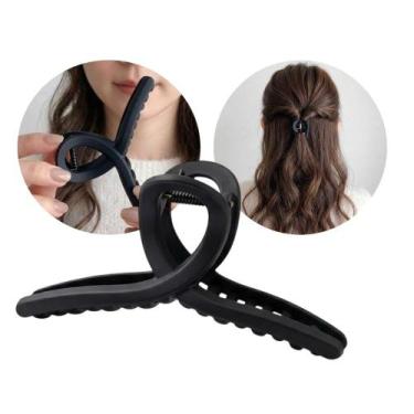Imagem de Piranha Prendedor de Cabelo Média Tartaruga Preta Loop Ricca