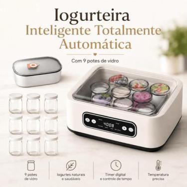 Imagem de Iogurteira Elétrica Inteligente 110V com 9 Potes de Vidro e Temporizad