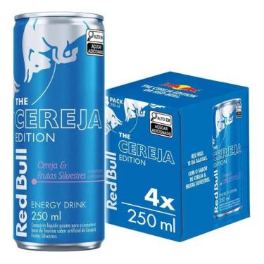 Imagem de Pack de 4 latas Red Bull Energético, Sabor Cereja e Frutas S