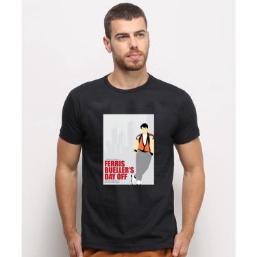 Imagem de Camiseta masculina Preta algodao Curtindo A vida Adoidado Filme