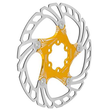 Imagem de Andraw Pastilha de freio de bicicleta de montanha 160 mm/6,3 polegadas, freio a disco de bicicleta de montanha, freio a disco de cinco unhas para ferramenta de mountain bike (dourado)