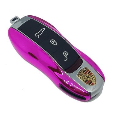 Imagem de Capa Chave Porsche Lat Rosa Metálico 911 Cayman Cayenne