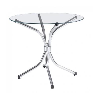 Imagem de Mesa de Vidro Redonda 4150 Unimóvel Cromado
