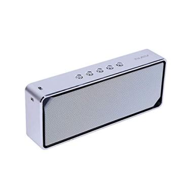 Imagem de HIOD Alto-falante sem fio Bluetooth Subwoofer estéreo portátil à prova d'água alcance Bluetooth de 10 m para viagens em família ao ar livre, branco