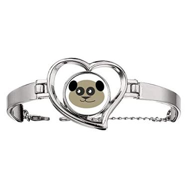 Imagem de N/A N/A Pulseira marrom adorável animal gordo Panda Aable coração joia fio bracelete, medium, metal