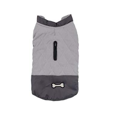 Imagem de Moletom para cães de estimação com clima frio, jaqueta para cães de algodão slip on pet cachorro macacão reversível à prova de vento colete reflexivo à prova d'água térmico para cães pequenos e grandes