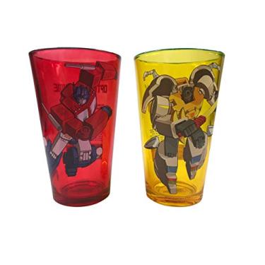Imagem de Transformers Autobots Optimus Prime e Grimlock Conjunto de 2 copos oficialmente licenciados, 473 ml