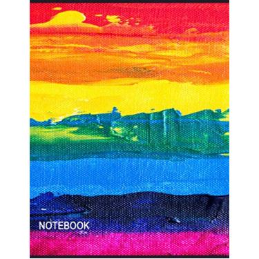 Imagem de Notebook: Vintage Rainbow Wave - Large 8.5 x 11 - College Ruled 120 Pages