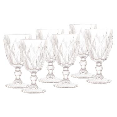 Imagem de Cj 6 Taças de Vidro Para Água Diamond Transparente 325ml Lyor