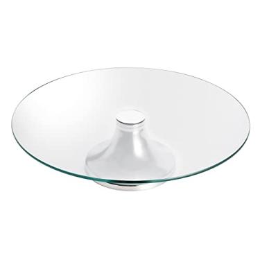 Imagem de PRATO DE VIDRO P/BOLO C/PÉ DE AÇO INOX MONACO 40cm
