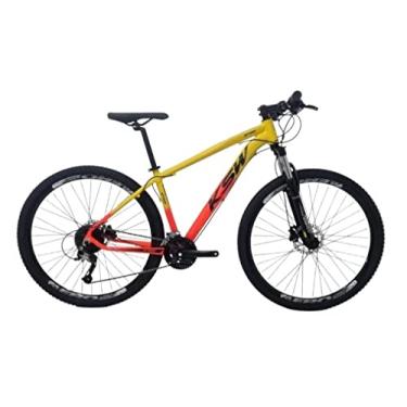 Imagem de Bicicleta Aro 29 Ksw Xlt 27v Freios a Disco Hidráulicos K7 Garfo com Trava 3x9 Mtb Alumínio (17, Amarelo/Laranja)