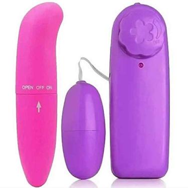 Imagem de Vibrador Ponto G Rosa e Bullet Estimulador Roxo Massageador Feminino