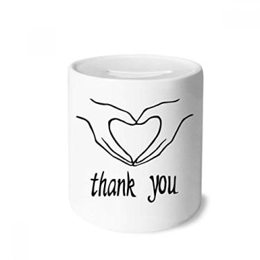 Imagem de DIYthinker Caixa de moedas preta em forma de coração personalizada porta-moedas de cerâmica para presente de cofrinho