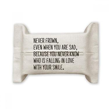 Imagem de Poetry Never Frown Always Smile Capa de papel para lenços faciais Bolsa de linho de algodão