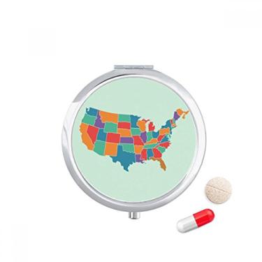 Imagem de Caixa de comprimidos com padrão dos Estados Unidos da América Map