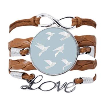 Imagem de DIYthinker Pulseira origami com formato geométrico de pombo abstrato com corrente de amor para presente