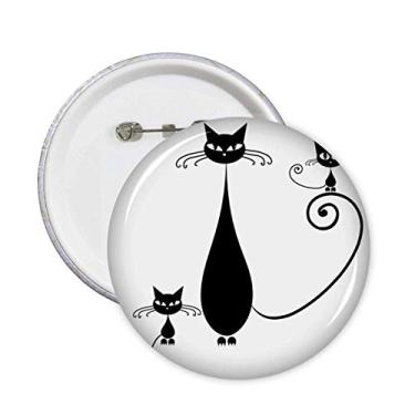 Imagem de Emblema de gato preto família Halloween animal contorno broche emblema acessório decoração 5 peças