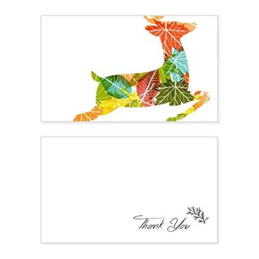 Imagem de Estampa de alce de folhas coloridas de Natal, cartão de agradecimento, papel de aniversário, agradecimento de casamento