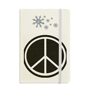 Imagem de Caderno com estampa nuclear anti-guerra com símbolo da paz e flocos de neve para inverno